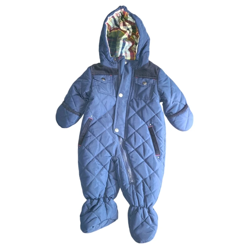 Rothschild Snowsuit 6/9M‎ Infant Winter Suit Navy Blue lined Flannel hood - Picture 15 of 16